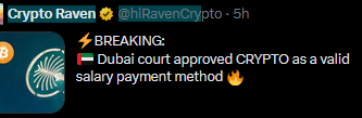 Dubai prueba criptomonedas como salario